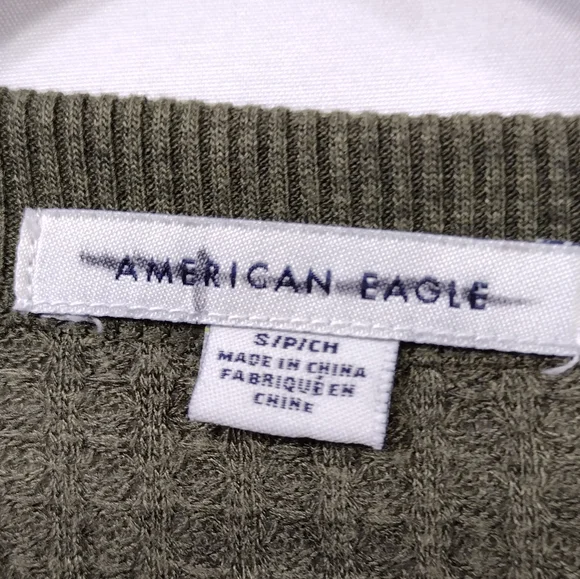 NWOT American Eagle Knitted Button Front Dress Cardigan Women's S Green Boho - Picture 7 of 9